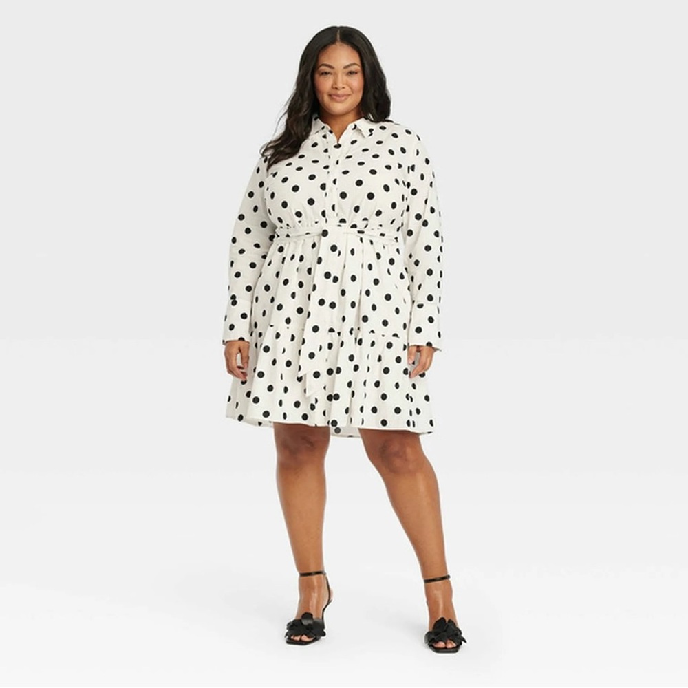 Ava & Viv Polka Dot Shirt Dress